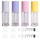 Qeuly 4Pcs Empty Lip Gloss Tubes, 6ml Clear Lip Gloss Tubes with Wand, Plastic Lip Balm Gloss Containers for DIY Makeup Lipgloss Making Kit (D25xH86mm) (colorful)