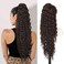 QGZ Curly Ponytail Extension,Drawstring Ponytail for Black Women 30 Inch Synthetic Long Curly Wavy Clip in Pony Tails Hair Extensions for Daily Use(Reddish Brown)