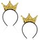 2 Pcs Sequin Crown Headband Princess Glitter Hair Band Shiny Gold Hair Hoop Cute Hair Styling Clip Elastic Costume Birthday Headwear for Women Christmas Party Tiaras Supplies
