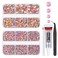 Pink AB Resin Crystal Rhinestones w B7000 Jewelry Glue for Bedazzling Crafting 3mm 4mm 5mm 6mm Flatback Gems Stones Diamonds Crystals Charms for Nails Face Eyes Makeup Tumblers Bottles Crafts