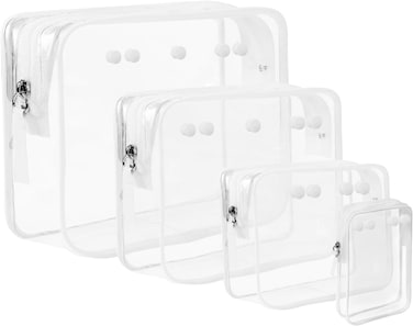 4 packs Clear Bogg Bag Pouches for Bogg Bag Accessories Clear Beach Tote Bag Storage Travel Cosmetic Organizer (White)