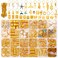 255 PCS Gold Hair Jewelry for Braids, 38 Styles Loc Jewelry Hair Charms for Women Men, Metal Gold Hair Cuffs Rings Clips for Dreadlock Accessories Hair Braids Jewelry Decorations(Gold)
