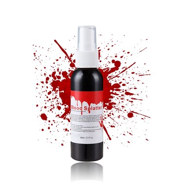Fake Blood Makeup Spray,Blood Splatter for Clothes and Zombie Monster Vampire Clown Costume Cosplay Makeup,Halloween SFX Fake Blood Special Effects Makeup 2.1Oz(60ml)
