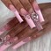 Xl Long Press on Nails Square Shape Fake Nails with Rhinestones Designs French Tip Nails Press on Acrylic Nails for Gift