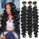 QTHAIR 14a Brazilian Loose Deep Wave Human Hair Bundles for Black Women (18" 20" 22",Natural Black) 100% Unprocessed Loose Deep Curly Loose Body Wave Brazilian Human Hair Bundles