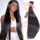 QTHAIR 14A Virgin Hair Straight Human Hair Extensions (16",100g,Natural Black)100% Unprocessed Indian Straight Human Hair Wave Bundles