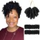 QUEENTAS 6 Packs 10inches 6mm Small Crochet Hair for Women Short Black Crochet Synthetic Hair Extensions Afro Twist Kinky Jerry Crochet Hair (Natural Black#1B)