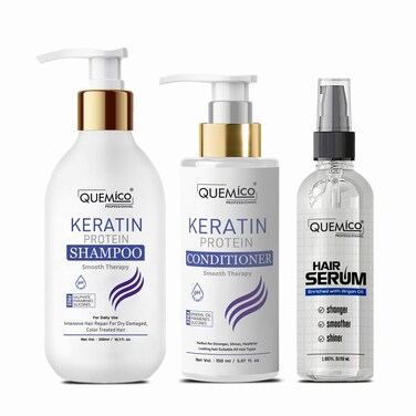 Keratin Shampoo and Conditioner Set with Hair Nourishing Serum - No Sulfate and Parabens, Enriched With Argan Oil   For Dry &amp; Frizzy Hair   Moisturizing Treatment For Men and Women, 16.9 fl.oz