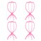 4 Pack Wig Stand, 14.2 Inches Travel Wig Head Stand for Multiple Wigs, Premium Portable Wig Holder (Pink)