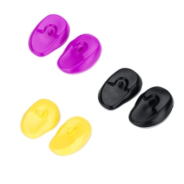 3 Pairs Reusable Hairdressing Silicone Ear Covers Hair Dye Shield Protector Salon Hair Styling Tool DIY Accessories (Color Random)