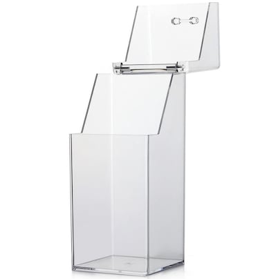 QUUPY Makeup Brush Holder with Lid Clear Acrylic Cosmetic Brush Organiser Storage Box Makeup Brush Container for Vanity Bathroom