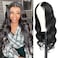 v part wig human hair body wave upgrade u part glueless wigs human hair pre plucked pre cut for black women 180% density 4x4x1 inch middle net clip in half wig natural black 18 inch