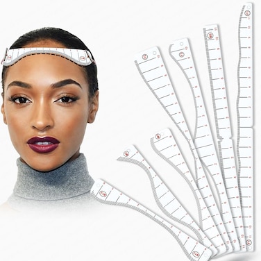 Scalp Hairline Drawing Ruler Stencil for Micropigmentation &ndash; Multiple Styles for Men &amp; Women Hairline Design &ndash; Precision Tool for SMP &amp; Permanent Makeup Artists (1 Pack of Scalp Hairline Ruler)