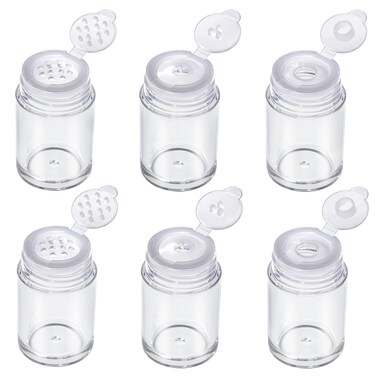 RAYNAG 6 Pieces Mini Empty Loose Powder Bottle Travel Cosmetic Glitter Powder Eye Shadow Powder Box with Sifter and Lids (3 Style)