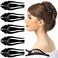 RC ROCHE ORNAMENT 6 Pcs Womens Side Slide Beautiful Butterfly French Eyelet Hair Sectioning Clip Chic Barrette Hairpin Strong Hold Premium Fashion Accessory, Medium Black