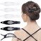RC ROCHE ORNAMENT 6 Pcs Womens Thin Curved Eyelet Side Slide No Slip Hair Clip Comfortable French Concord Duck Bill Pin Teeth Strong Hold Grip Beauty Accessory, Medium Black and White