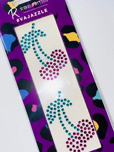 Rebel Tattoo, Vajazzle Jewels Stones, Vajazzle Stickers, Body Sexy Crystal for Festive Glow-Up,Transfer Tattoo for New Year and Home Parties,Set of Body Crystal(Red Cherry)