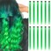 Colored Hair Extensions Clip In, 12 Pieces, Green
