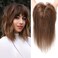 REECHO Hair Toppers for Women Real Human Hair, 10 inch Hair Toppers with Bangs, Hair Topper for Women with Thinning Hair, Brown