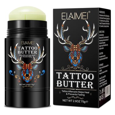 Tattoo Aftercare Butter Balm,2.6 oz Tattoo Aftercare Healing Brightener for Color Enhance,Protects New Tattoos and Rejuvenates Older Tattoos,Natural Organic Tattoo Cream (2.6 oz (Pack for 1))