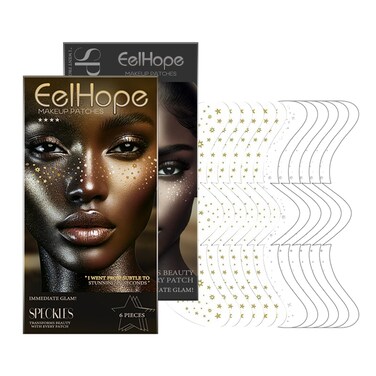 12 Count Makeup Patches,Face Glitter Speckles Patches,Glitter Freckles Face Tattoo, Sparkle Makeup Patches,Glow Up Makeup Patches for Women - Cosmetic Glitter for Face(6 PCS Gold +6 PCS Sliver)