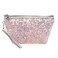 RIAH FASHION Pouch Clutch Organizer Bag - Travel Cosmetic Makeup Toiletry Jewelry Cute Sequin Purse Adjustable Strap (Sequin Glitter Cosmetic Pouch - Pink)