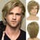 Short Blonde Wig for Men Short Layered Blonde Natural Synthetic Hair Wig for Daily Costume Halloween