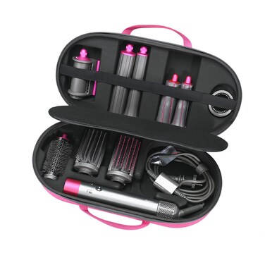 RLSOCO Hard Case for Dyson Airwrap Complete Long/Complete Styler HS08 HS05 HS01 - Fits 4pcs Long Barrels or Short Barrels - Pink (Case Only,Hair Styler is not Included)
