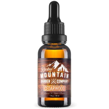 Rocky Mountain Barber Company Men&rsquo;s Cedarwood Beard Oil - Featuring Grapeseed Oil, Coconut Oil, Argan Oil and Real Cedarwood Essential Oil