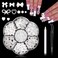 RODAKY Bow Nail Charms White Heart Charms for Nail 3D Bowknot Nail Art Stud Flatback Nail Pearl Rhinestone Multistyle Cute Kawaii Nail Decoration Resin White Nail Accessories for Women and Girls
