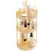 360 Rotating Makeup Organizer for Vanity 3 Tier Lazy Susan Bathroom Organizer Countertop Spinning Skincare Perfume Organizer Cosmetic Organizer with Makeup Brush Holder for Dresser, Gold