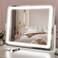 22x19 Inch Lighted Vanity Mirror with Dimmable LED Lights - 3 Color Modes, Smart Touch Control &amp; 360&deg; Rotating Base - Desk Makeup Mirror (White)