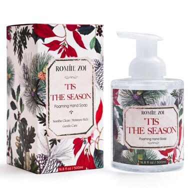 Christmas Foaming Hand Soap with Gift Box - 'Tis The Season, Infused with Holiday Floral Aroma - 500ml/ 16.8 fl. oz