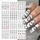 Valentine's Day Nail Art Stickers Black Heart Water Transfer Nail Decals Valentines Nail Art Decoration Accessories Simple Love Heart Design Acrylic Nail Art Supplies for Women DIY Manicure Tips 12Pcs