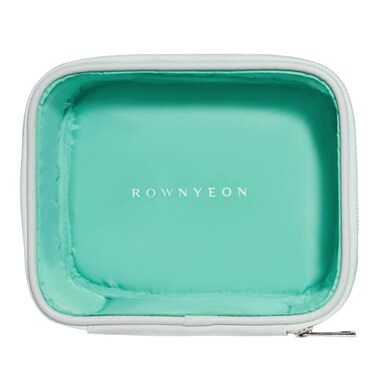 ROWNYEON Waterproof Clear Makeup Case for Travel,Portable Toiletry Bag Train Case Transparent Bag for Women Girls,Carry On Cosmetics Organizer with Zipper Handle (White)