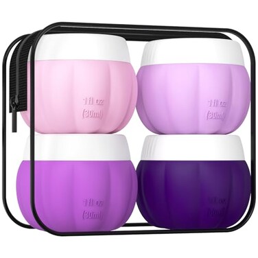 Tsa Travel Containers for Toiletries Leak Proof 1OZ, Silicone Travel Jars with Lids for Creams, Mini Travel Bottles for Toiletries Tsa Approved, Lotion Travel Size Containers for Toiletries