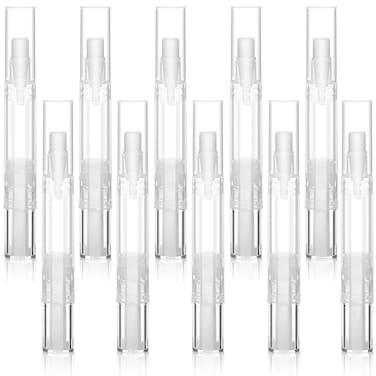 10 Pack 5 ML Cuticle Oil Pens, Empty Nail Oil Pen Transparent Twist Pens with Brush Tip Cosmetic Lip Gloss Containers Applicators Eyelash Growth Liquid Tube