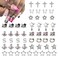56 pcs Bulk Set for Kitty Nails, Kawaii Bling &amp; Cute Star Charms Nail Gems Y2K 3D Silver Star Nail Charms