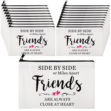 Saintrygo 20 Pieces Good Friends Gifts Friendship Gift for Women Friends Makeup Bag Cosmetic Bags Birthday Gifts for Women Good Friends Sister BFF