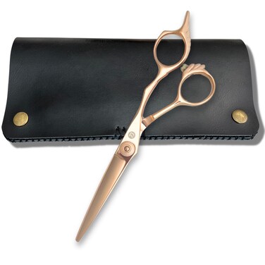 Gold Hair Cutting Shears for Professional Hairdresser - 6" Gold Hair Scissors - Japanese 440C Steel - Super Hard, Sharp Cutting Edge - Saki Shears Tsuru Gold