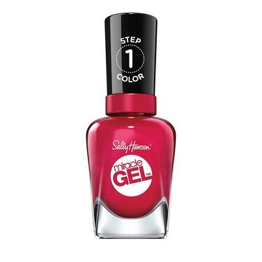 Sally Hansen Miracle Gel&trade;, Bordeaux Glow, Long Lasting, Gel-Like Formula, No UV Lamp Needed, Red Nail Polish
