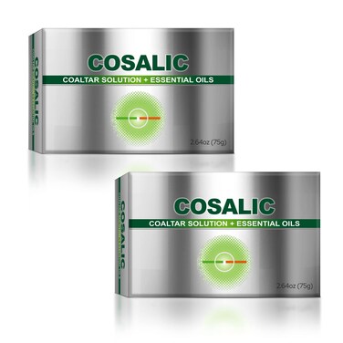 Salve COAL TAR SOAP 75GM, 2.64OZ   With Bergamot, Tea Tree, Jojoba, Chamomile and Aloe Vera Oil   Relieves Dry, Itchy skin. (Pack of 2)