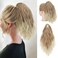 SARLA Claw Clip in Short Ponytail Extension 13 Inch Fluffy Synthetic Curly Wavy Pony Tail Hairpiece for Women Gloden Blonde and Beach Blonde Tips