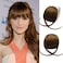 Savasana Clip on French Bangs-Real Human Hair Clip in Bangs Hairpieces Fake Air Bangs Fringe with Temples Bangs Hair Extensions(French Bangs, Medium Brown)