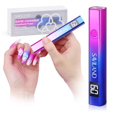 SAVILAND U V Light for Nails &acirc;&euro;&ldquo; Handheld U V Lamp for Gel Nails LED Nail Lamp Portable Mini Nail Dryer for Curing Gel Polish Nail Glue Gel USB Nail Art for Home DIY Manicure (12W)