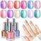 SAVILAND Aurora Nail Polish Set - 12 Shimmer &amp; Holographic Finishes (Glossy, Pearl, Duochrome),Quick-Dry Non-Gel Polish with Base &amp; Top Coat, Salon &amp; DIY Essentials for Manicures Pedicures &amp; Nail Art