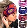 Boho Headbands Wide Knot Hair Band Elastic Turban Head Band Stretch Flowers Print Head Wraps Cloth Yoga Sweartband Fashion Hair Accessories for Women and Girls (Pack of 4)