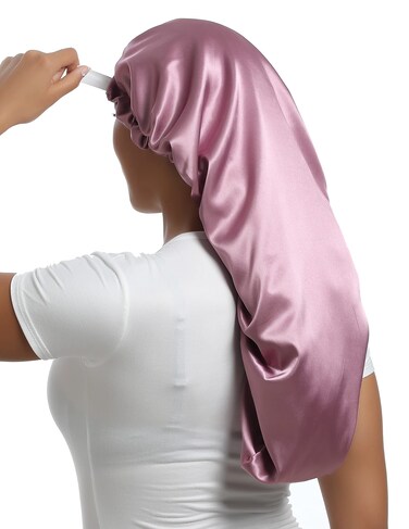 Satin Bonnet Silky Sleep Cap,Adjustable Hair Bonnet for Braids Curly Hair