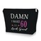 60th Birthday Gifts for Mom Black Makeup Bag 60 Year Old Birthday Gifts for Women Funny 1964 Birthday Gifts Cosmetic Bag Turning 60 Gifts Happy Birthday Gifts for Sister Travel Pouch