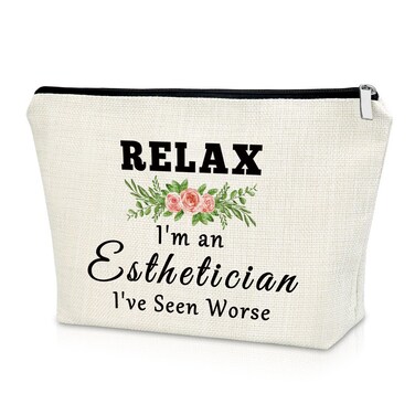 Sazuwu Esthetician Gift Makeup Bag Cosmetology Gifts for Teachers Beauty Gifts for Girls Cosmetic Bag Thank You Gifts for Makeup Artist Beautician Gifts for Stylist Birthday Christmas Gifts